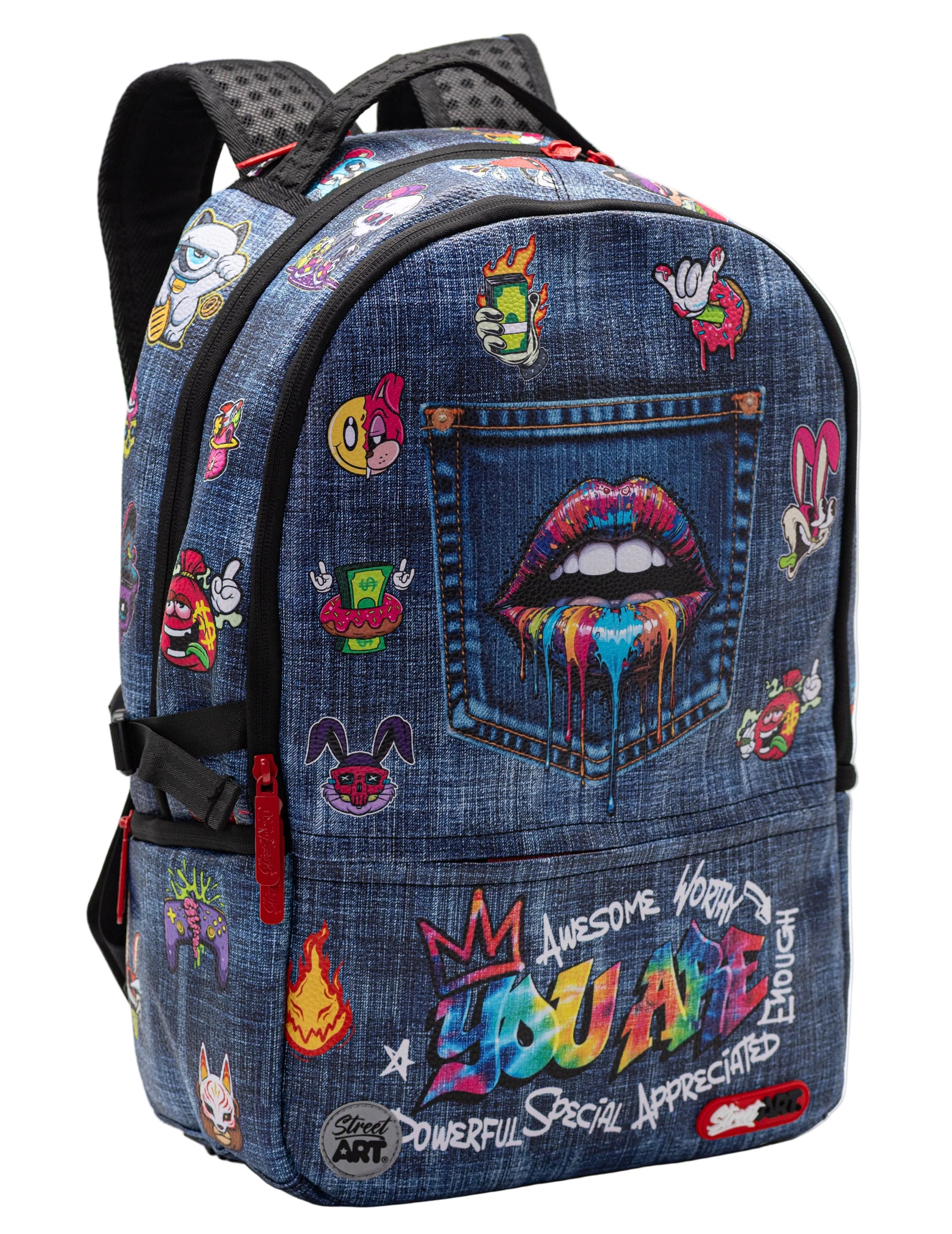 תיק גב Jeans Lips Street Art Pu