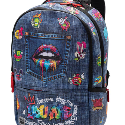 תיק גב Jeans Lips Street Art Pu