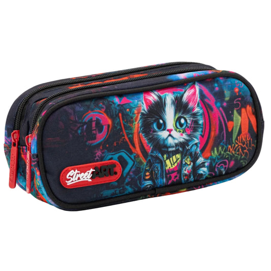 קלמר 2 תאים Cat Urban Street Art