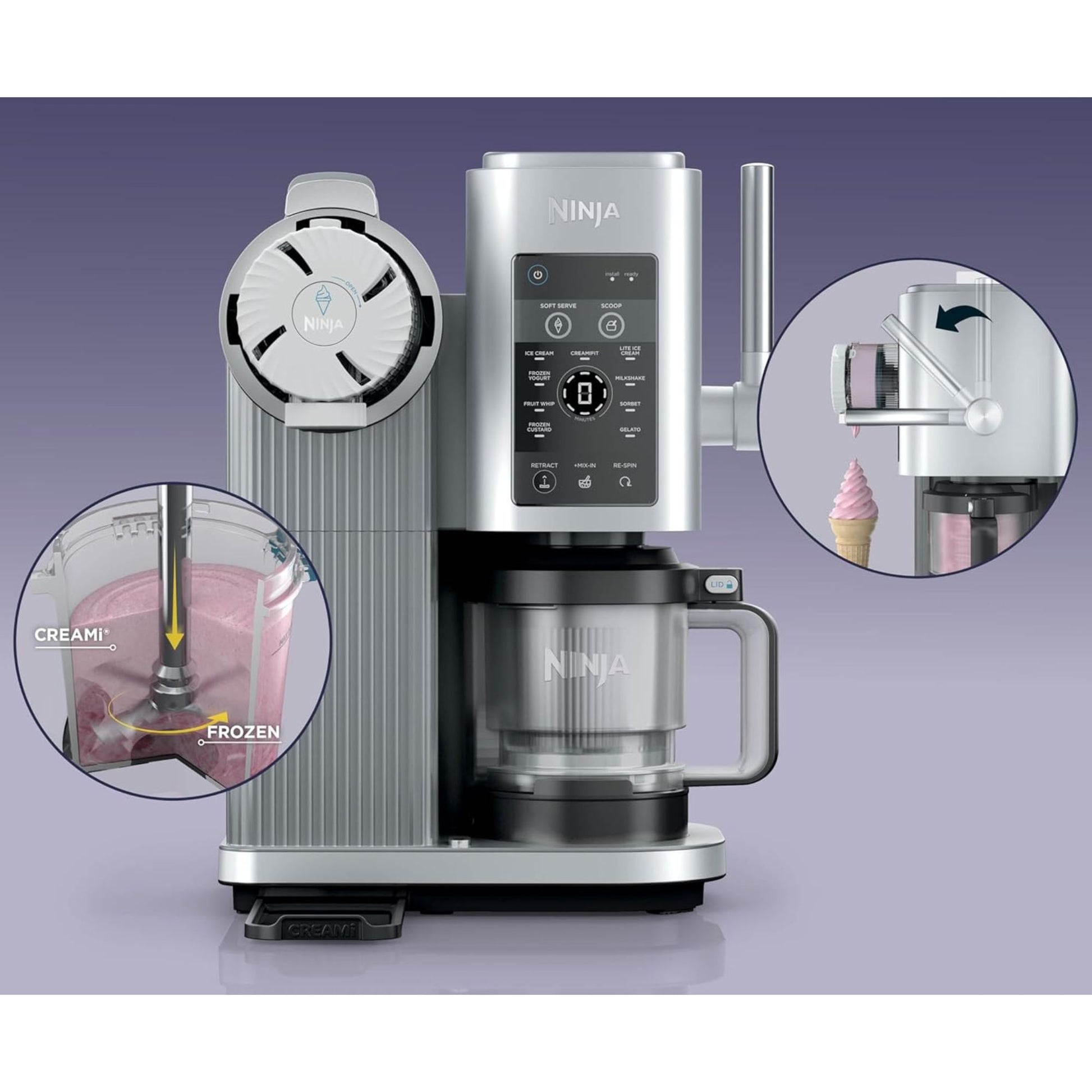מכונת גלידה וגלידה אמריקאית Ninja Creami Spoon & Spin NC701