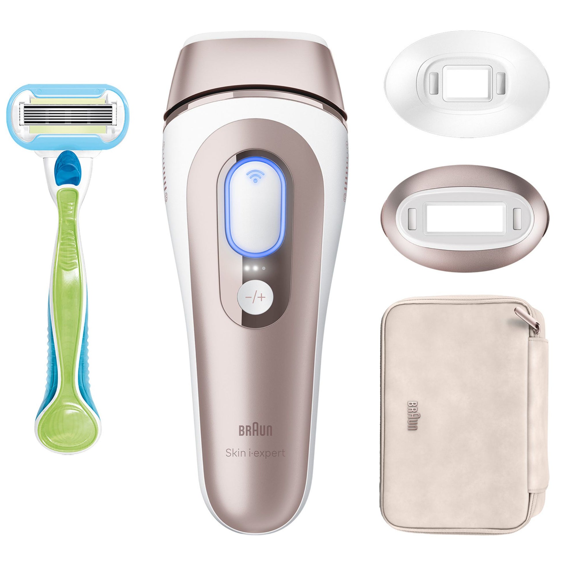מכשיר ה-Braun Skin i-Expert Pro 7 (דגם IPL7147) הוא מערכת ה-IPL החכמה הראשונה בעולם הלומדת ומתאימה את עצמה לעורך, להפחתת שיער לצמיתות בשימוש ביתי בטכנולוגיה מקצועית ובטוחה.