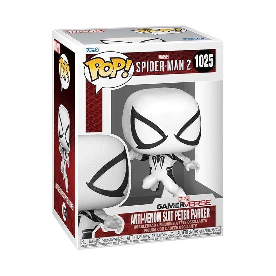 בובת ה-Funko Pop! של ספיידרמן בחליפת ה-Anti-Venom (דגם Peter Parker) היא פריט אספנות מרשים המבוסס על הופעתו האיקונית של הגיבור ממשחק הווידאו המצליח Marvel's Spider-Man 2.