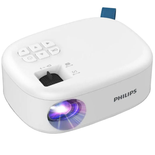 המקרן הנייד Philips NeoPix 113 הוא הפתרון האידיאלי למי שמחפש שילוב בין קומפקטיות מרבית לחוויית צפייה מהנה, המאפשר להפוך כל קיר פנוי למסך קולנוע אישי של עד 65 אינץ'.