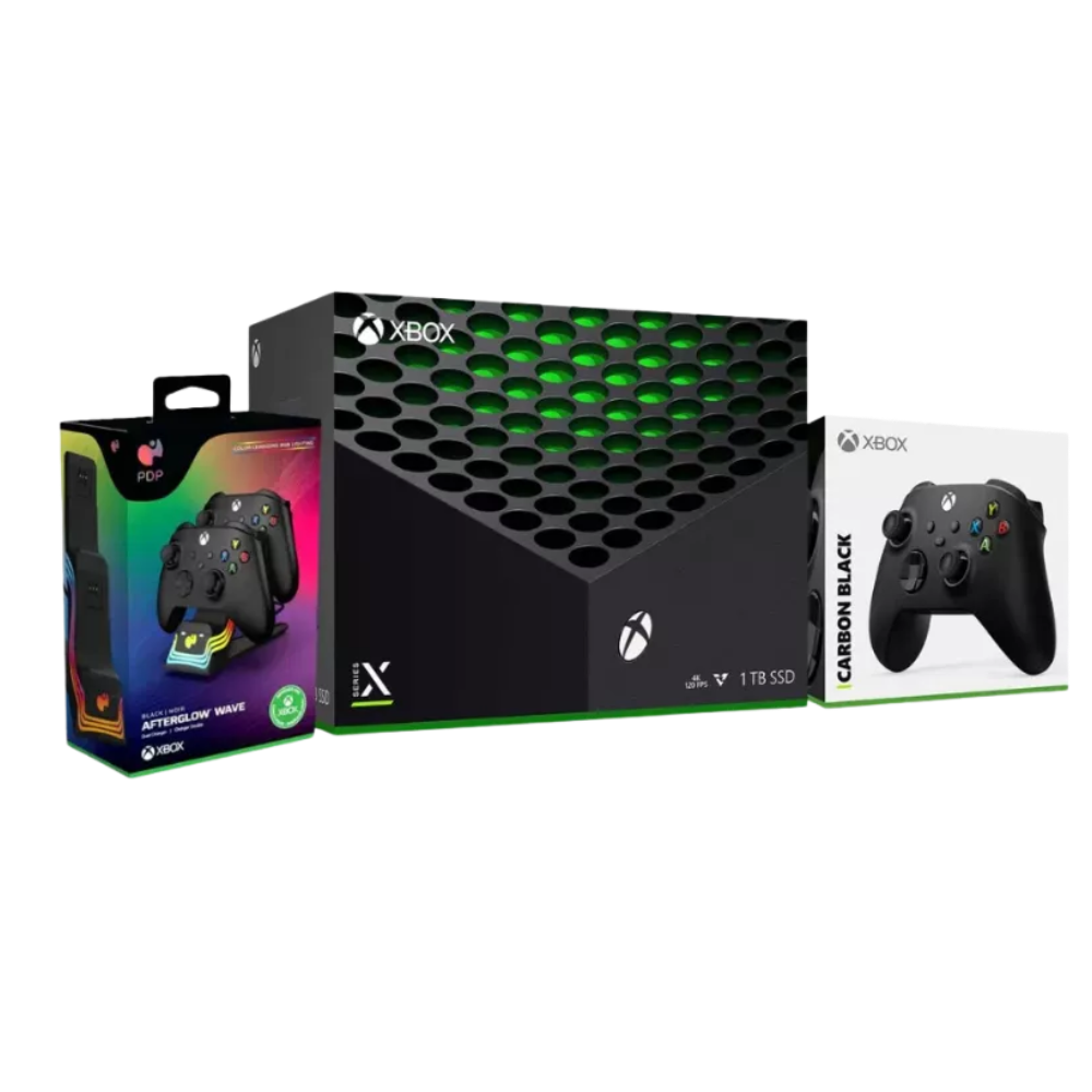 באנדל XBOX SERIES X עם 2 בקרים ומטען לבקרים PDP