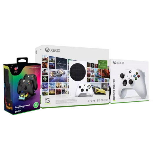 באנדל XBOX SERIES S עם 2 בקרים מנוי 3 חודשים מטען לבקר PDP