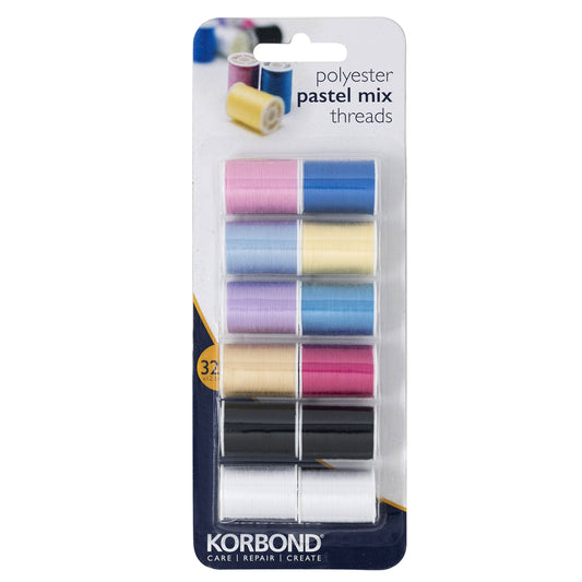 סט חוטי פוליאסטר גוונים פסטל 32X12מטר