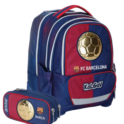 סט תיק טרולי אורטופדי וקלמר Itrolly Fcb כחול/אדום