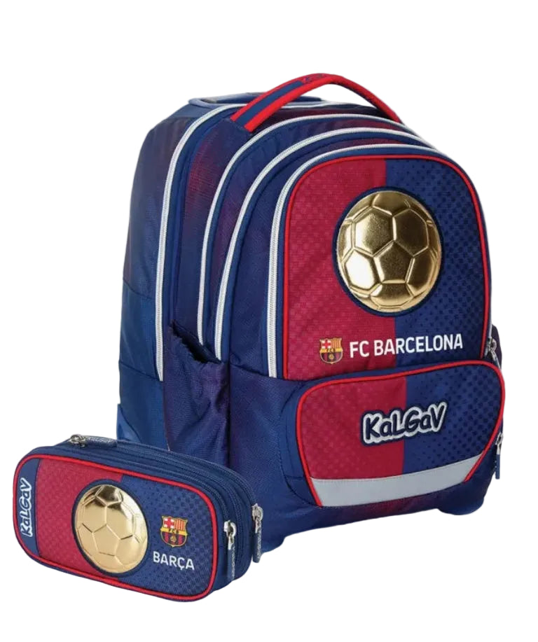 סט תיק טרולי אורטופדי וקלמר Itrolly Fcb כחול/אדום