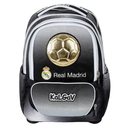 סט תיק טרולי אורטופדי וקלמר Itrolly Real Madrid שחור/לבן