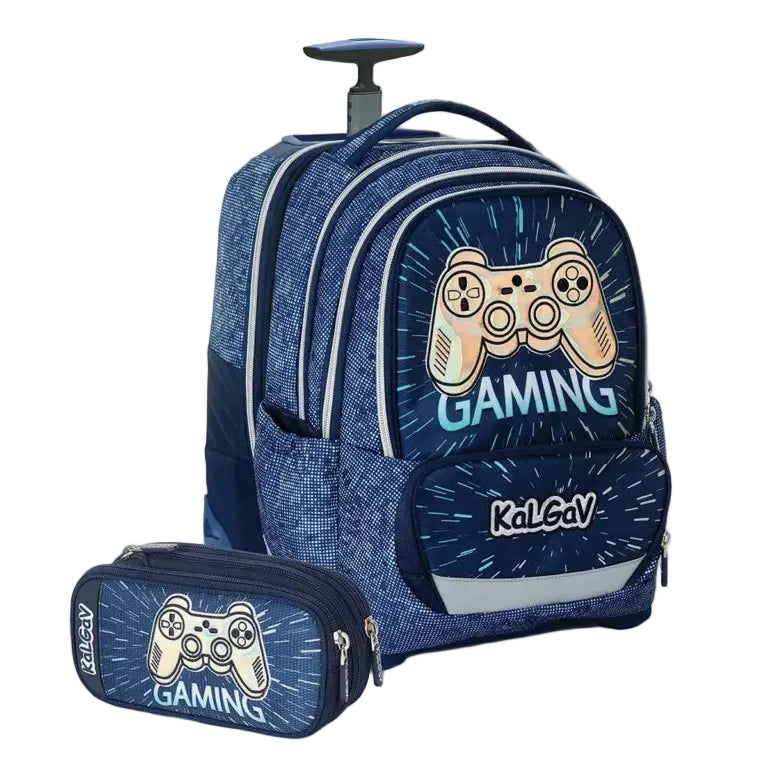 סט תיק טרולי אורטופדי וקלמר Itrolly Gaming נייבי