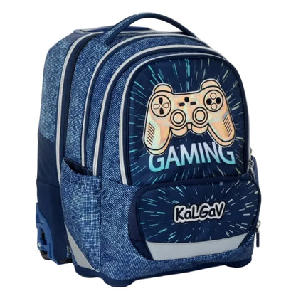 סט תיק טרולי אורטופדי וקלמר Itrolly Gaming נייבי