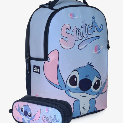 תיק+קלמר STITCH SPACE תכלת/ורוד 93815