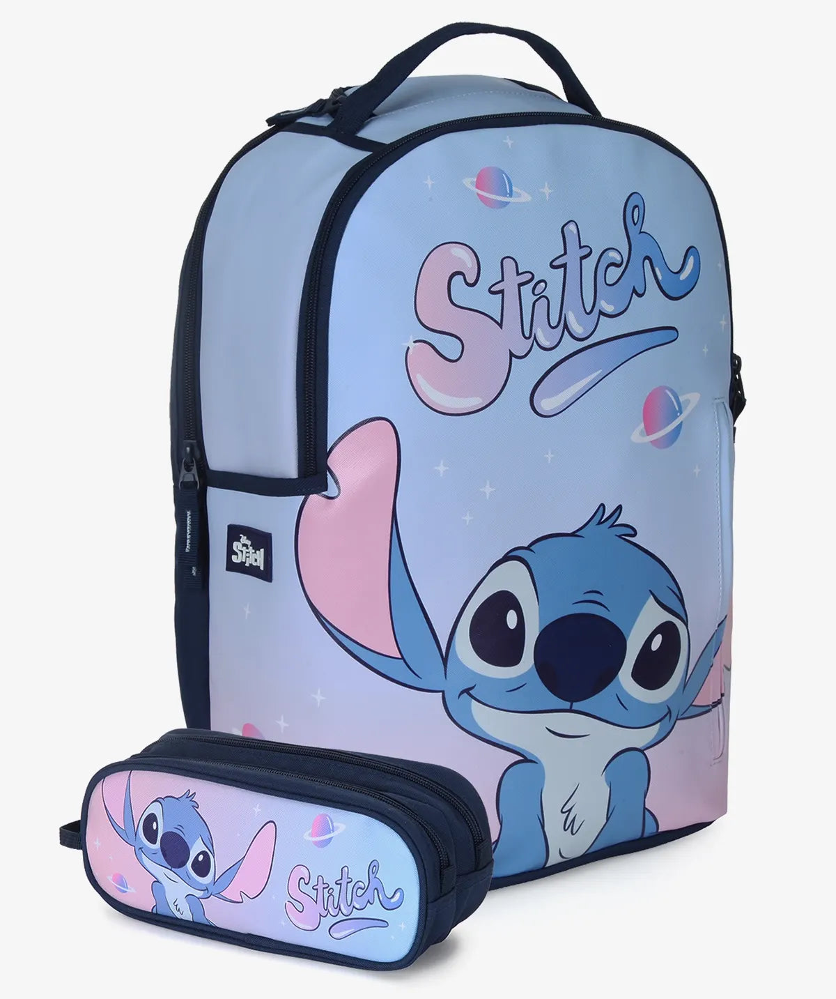 תיק+קלמר STITCH SPACE תכלת/ורוד 93815