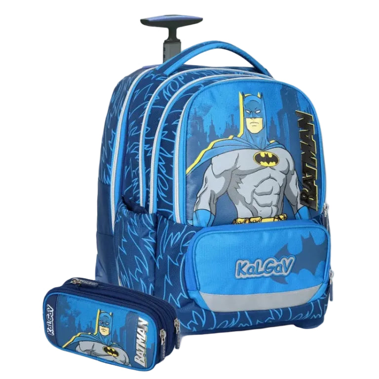 סט תיק טרולי אורטופדי וקלמר Itrolly Batman כחול