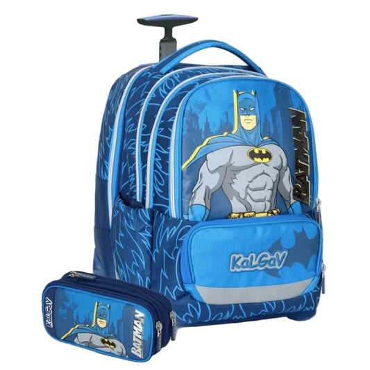 סט תיק טרולי אורטופדי וקלמר Itrolly Batman כחול