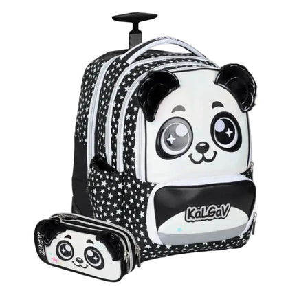סט תיק טרולי אורטופדי וקלמר Itrolly Panda שחור/לבן