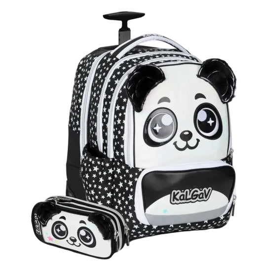 סט תיק טרולי אורטופדי וקלמר Itrolly Panda שחור/לבן