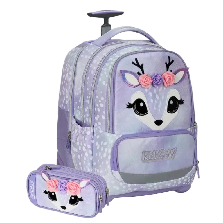 סט תיק טרולי אורטופדי וקלמר Itrolly Deer ורוד