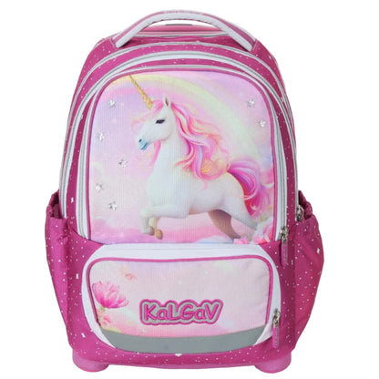 סט תיק טרולי אורטופדי וקלמר Itrolly Unicorn ורוד כהה
