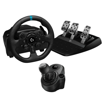 הגה מרוצים Logitech G923 Trueforce + ידית הילוכים תואמת PS5/PS4/PC