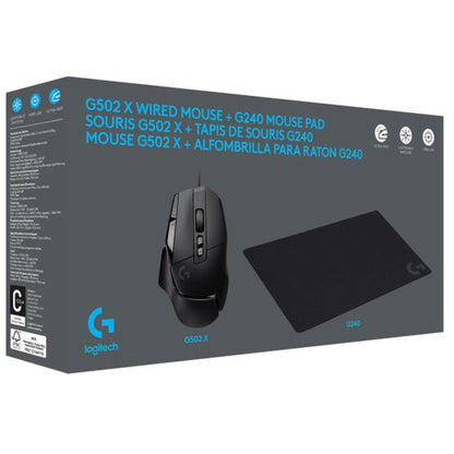 סט עכבר גיימינג ומשטח גיימינג G502X+G240  Logitech