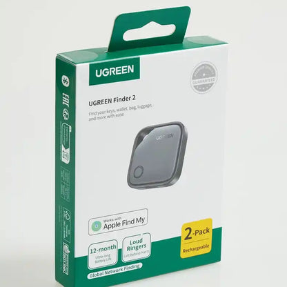 זוג תגי איתור Apple Find שחור Ugreen