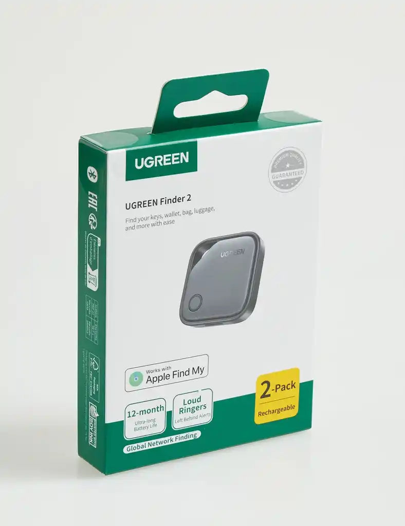זוג תגי איתור Apple Find שחור Ugreen