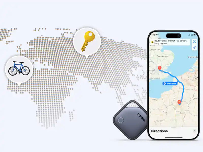 זוג תגי איתור Apple Find שחור Ugreen