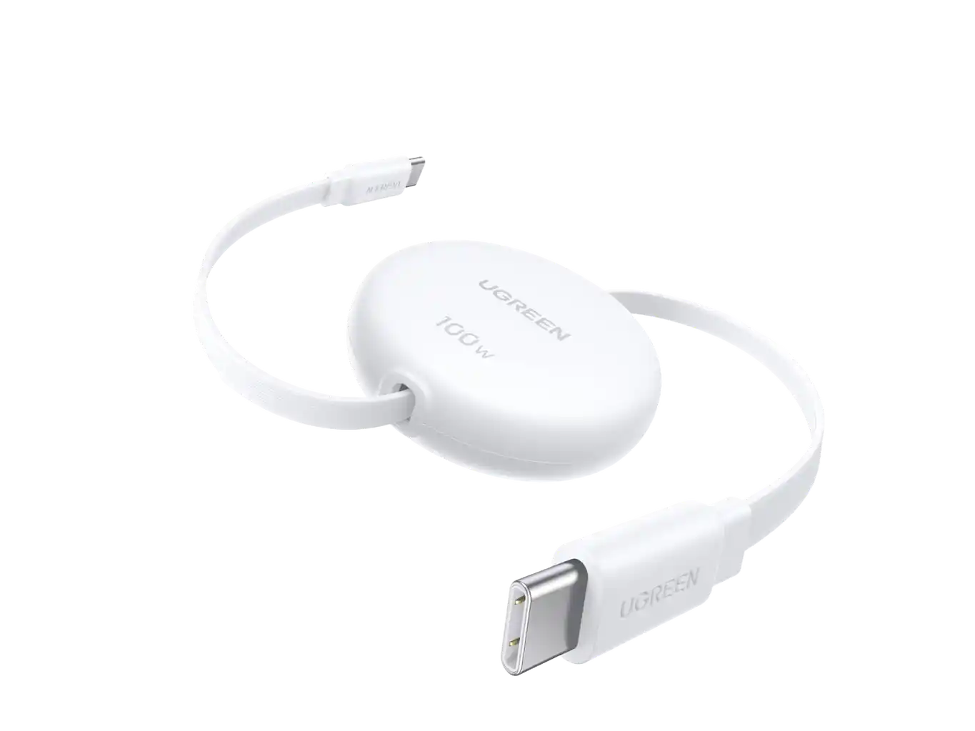 כבל Type-c To C 100w Retractable לבן Ugreen