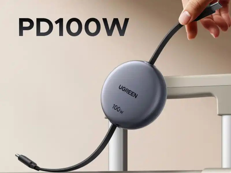 כבל Type-c To C 100w Retractable לבן Ugreen