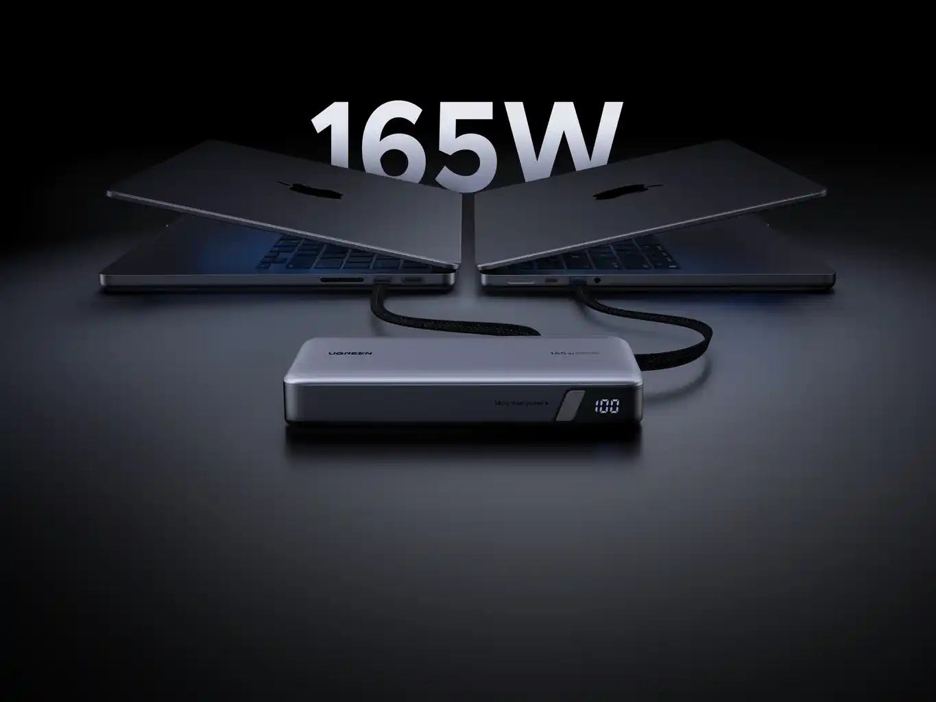 סוללת גיבוי 165w 25000mah עם כבל Type-c אפור Ugreen