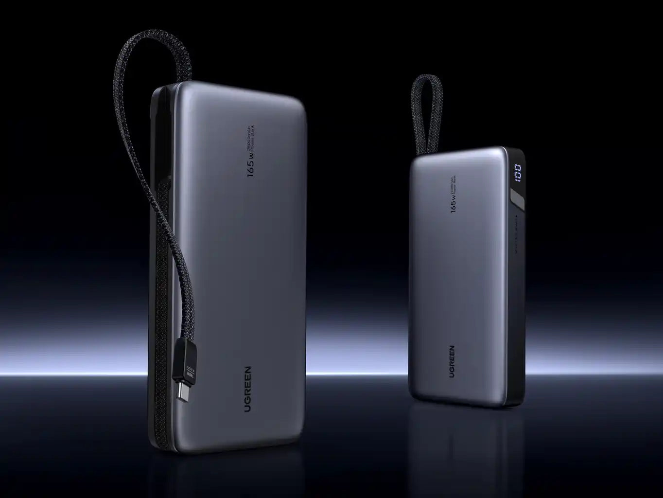 סוללת גיבוי 165w 25000mah עם כבל Type-c אפור Ugreen