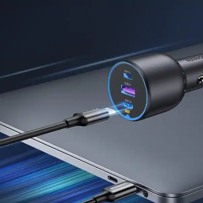 מטען לרכב 2xusb-c Pd+usb-a 130w שחור Ugreen