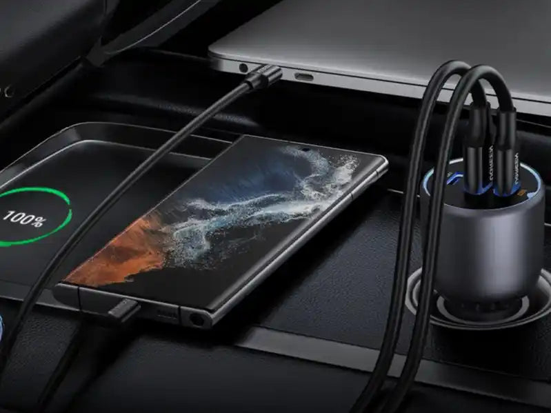 מטען לרכב 2xusb-c Pd+usb-a 130w שחור Ugreen