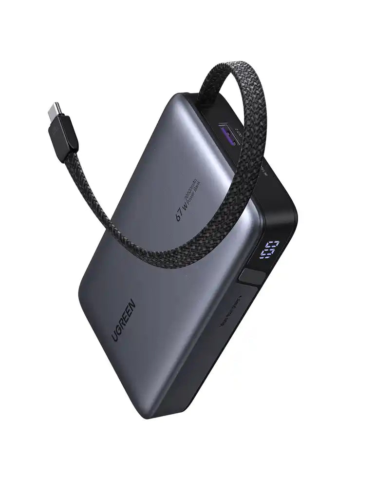 סוללת גיבוי 20000mah 67w 2c1a כבל Type-c מובנה Ugreen