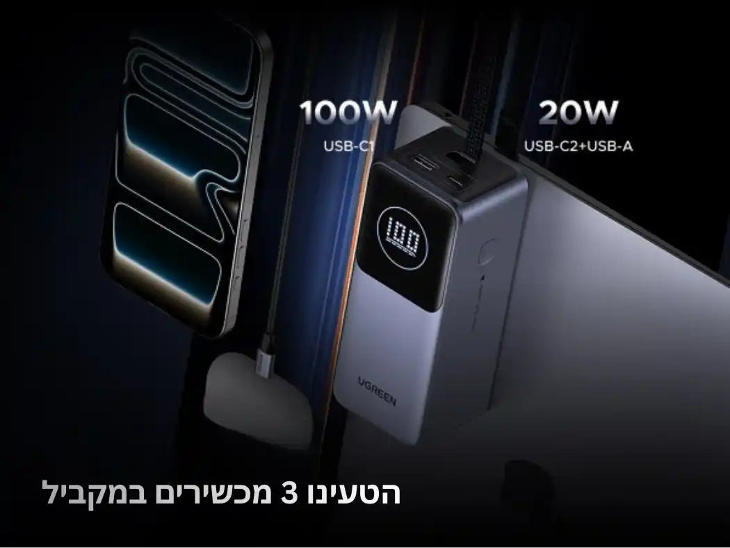 סוללת גיבוי Nexode 20000mah 130w אפור Ugreen
