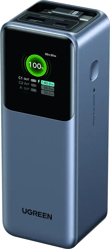 סוללת גיבוי 165w 20000mah עם כבל Type-c אפור Ugreen
