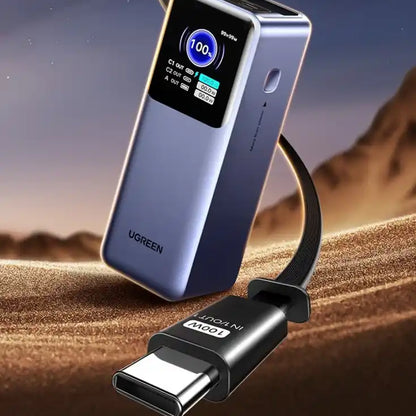 סוללת גיבוי 165w 20000mah עם כבל Type-c אפור Ugreen