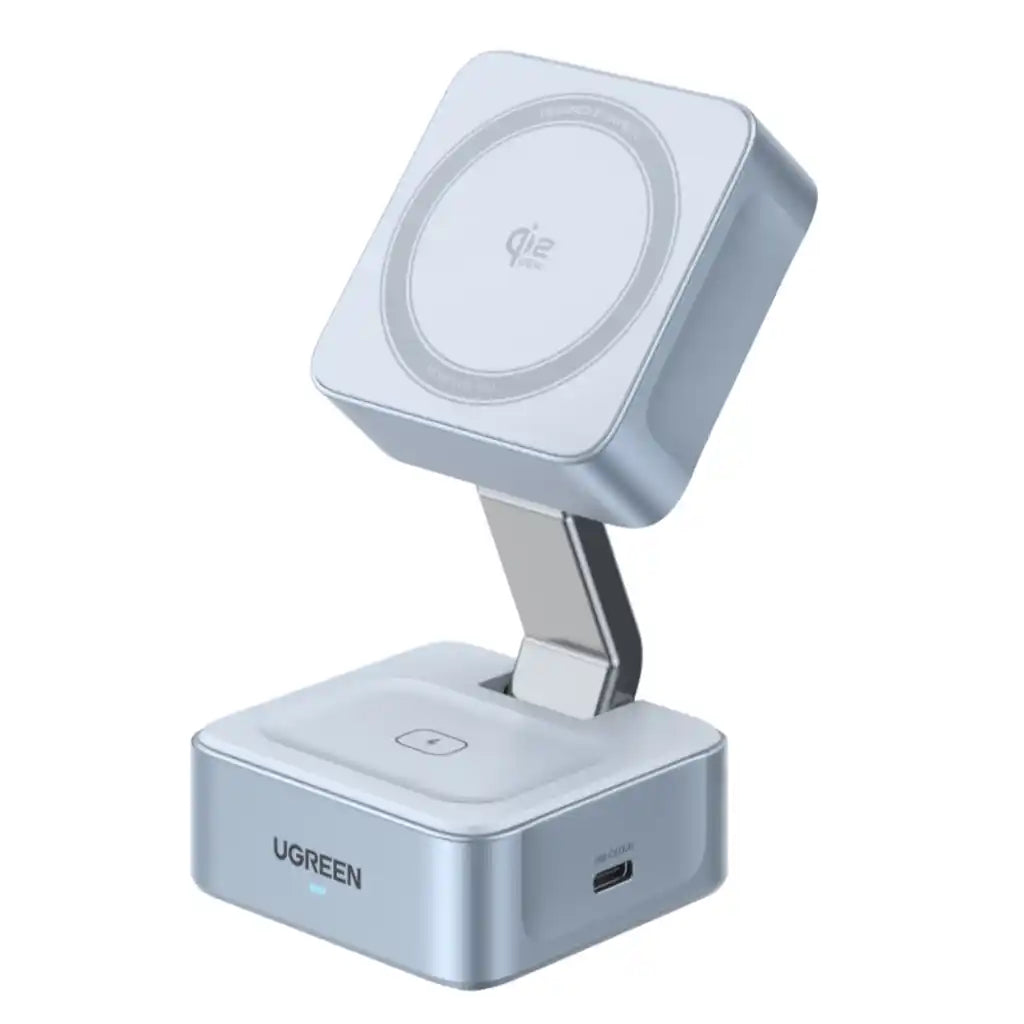 מעמד 25w 2-in-1 Qi2 Magnetic Wireless כסוף Ugreen