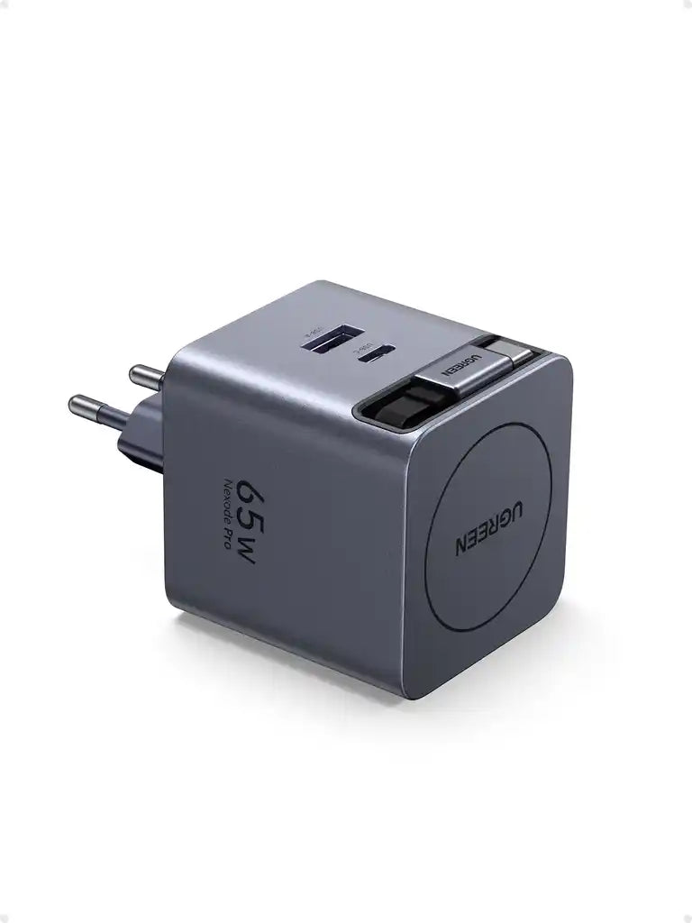 מטען עם כבל נגלל Nexode Pro 45w 2c1a אפור Ugreen