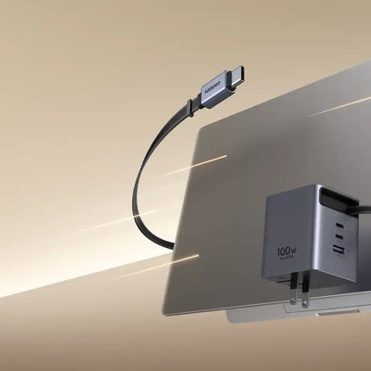 מטען עם כבל נגלל Nexode Pro 100w 3c1a אפור Ugreen