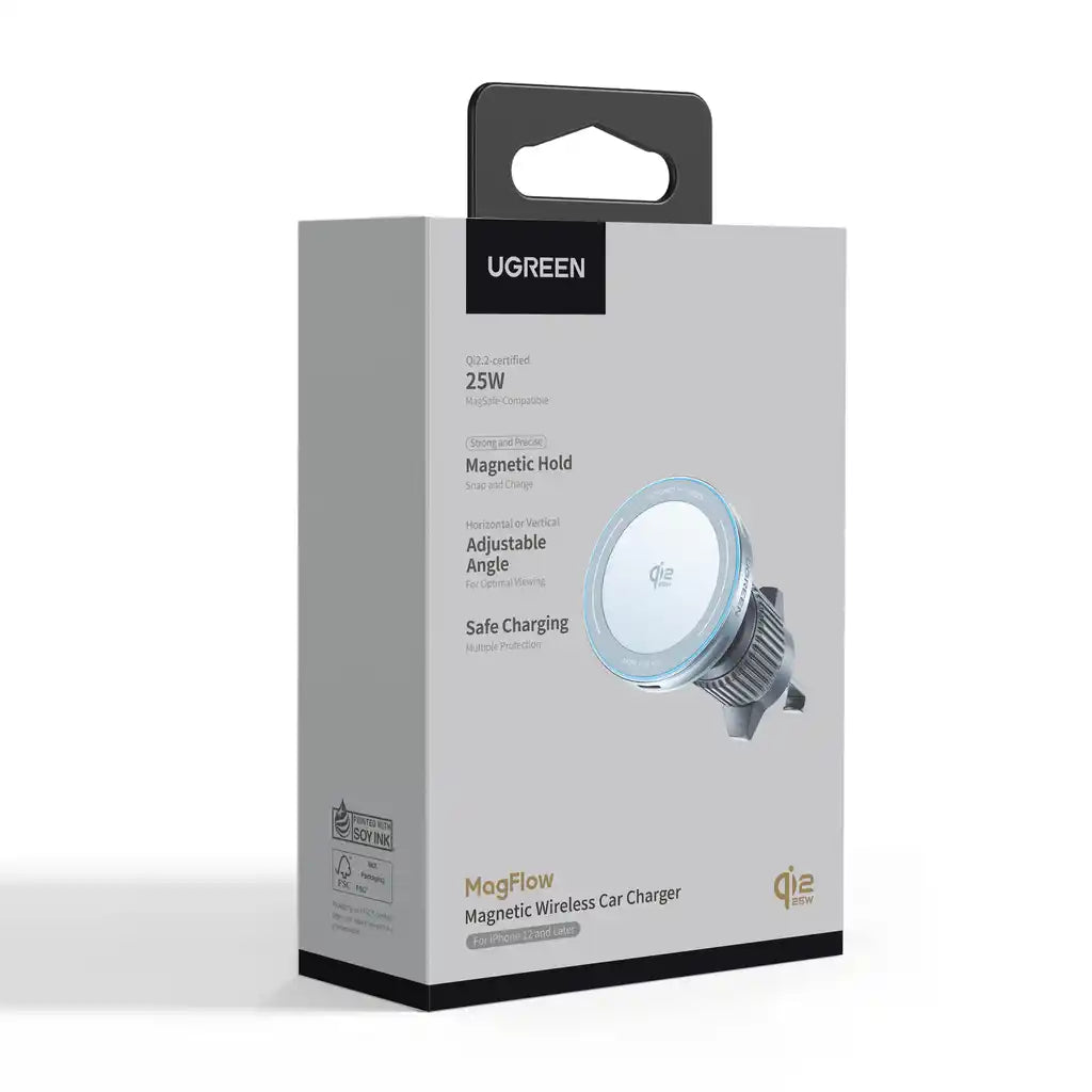 מטען לרכב 25w Magsafe Qi2 שחור Ugreen