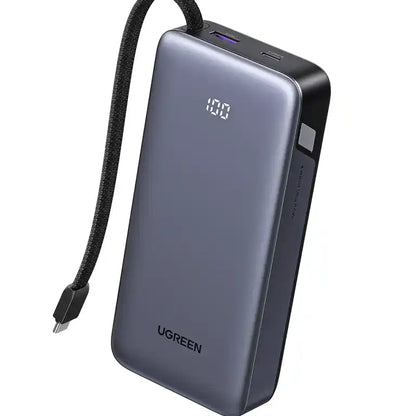 סוללת גיבוי 20000mah 45w עם כבל מובנה שחור Ugreen