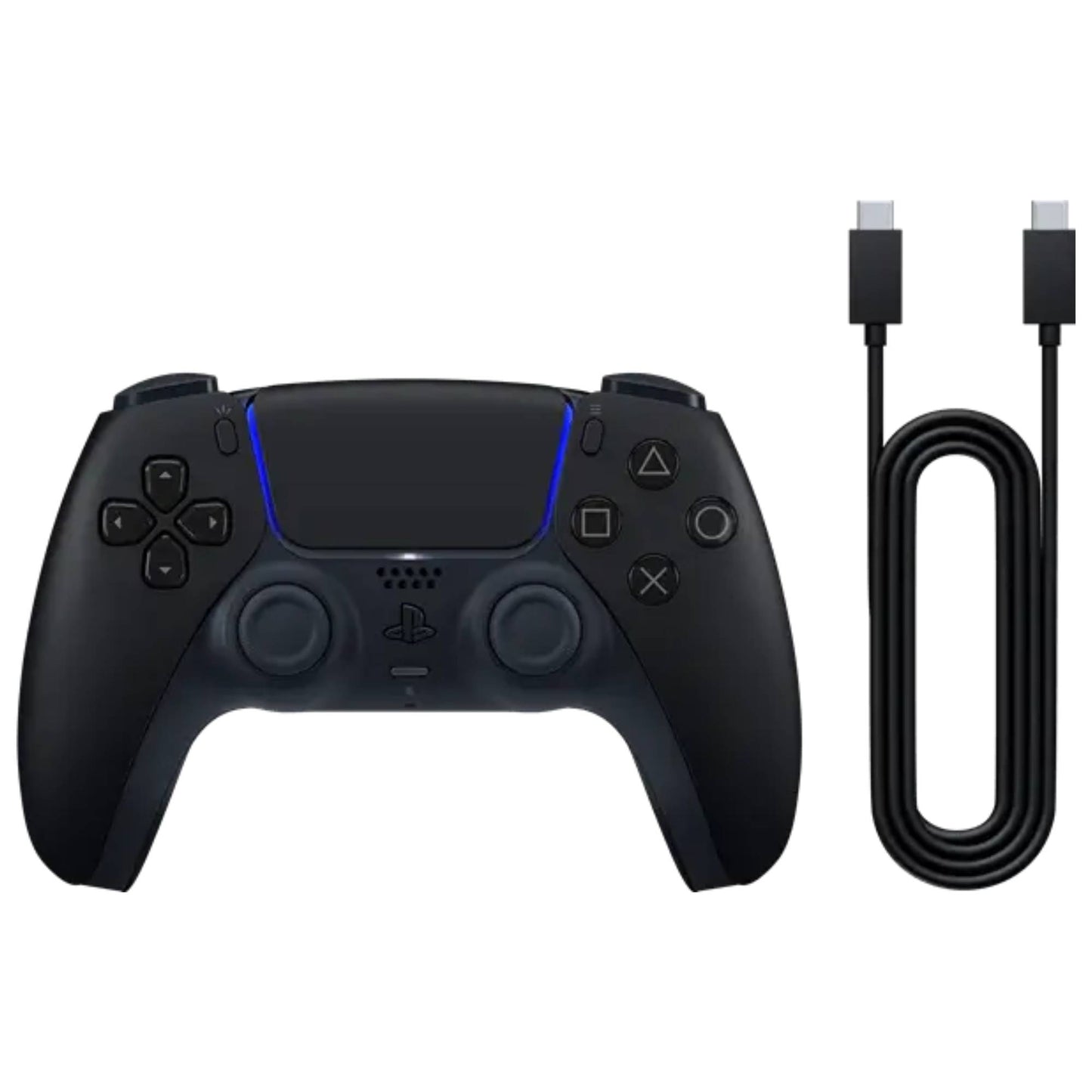בקר משחק אלחוטי DualSense PS5+PC כולל כבל USB Type-C שחור
