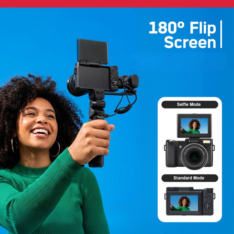 מצלמת וולוגים AGFA Vlogging Kit VLG-4K Optical Zoom x8
