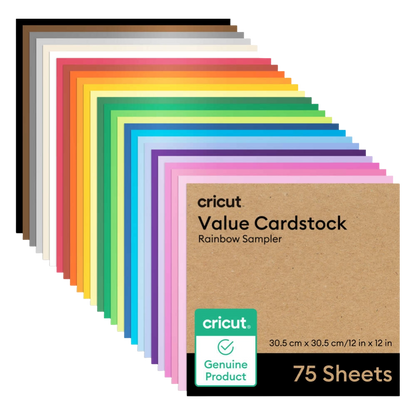מארז קארדסטוק צבעוני (75יח') Cricut Value Cardstock Rainbow