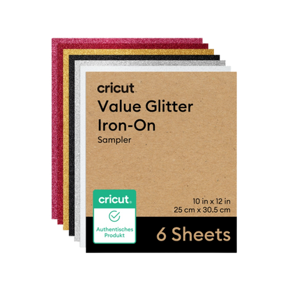 דפי גיהוץ נצנצים Value Glitter Iron-On Party Sampler (6 יחידות)