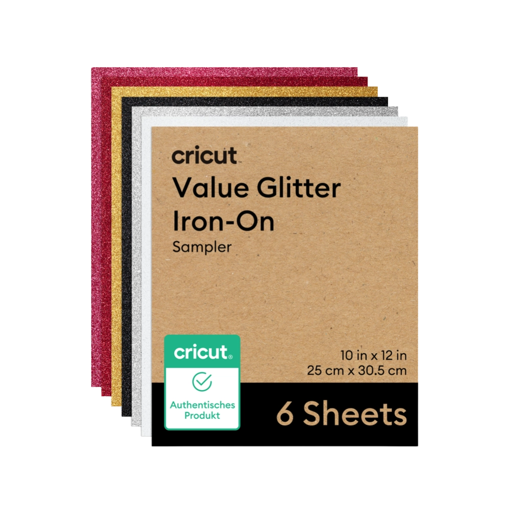 דפי גיהוץ נצנצים Value Glitter Iron-On Party Sampler (6 יחידות)