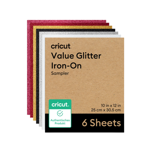 דפי גיהוץ נצנצים Value Glitter Iron-On Party Sampler (6 יחידות)