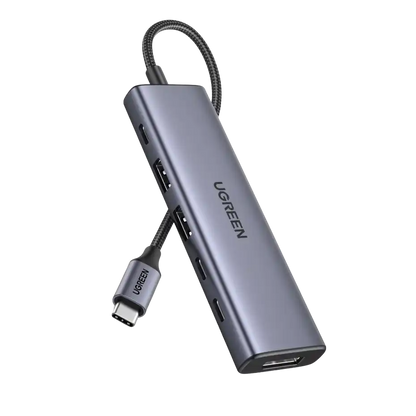 מולטיפורט Ugreen 6-in-1 USB-C Hub/DP 2C2A/PD 100W אפור